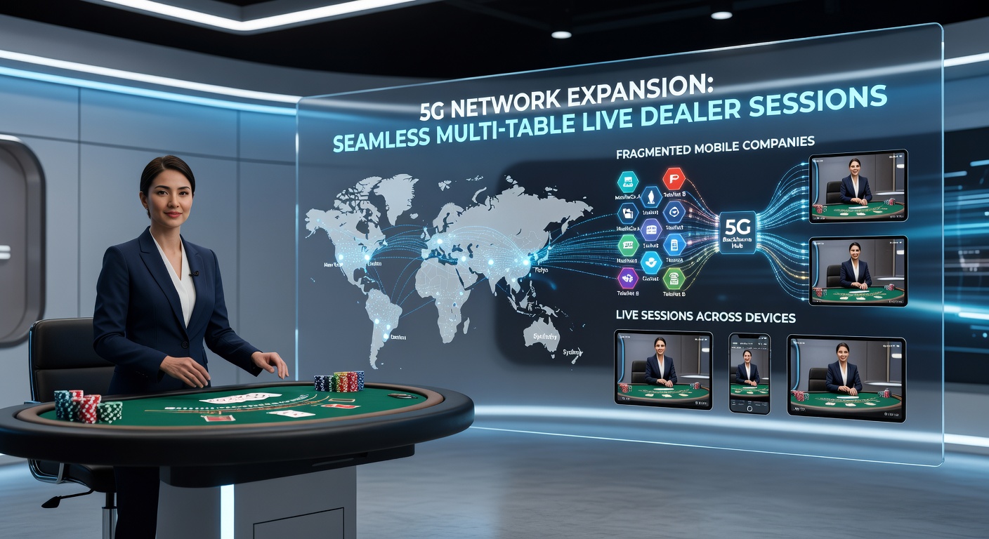 Mobile device displaying multiple live dealer tables with stable 5G connection indicators