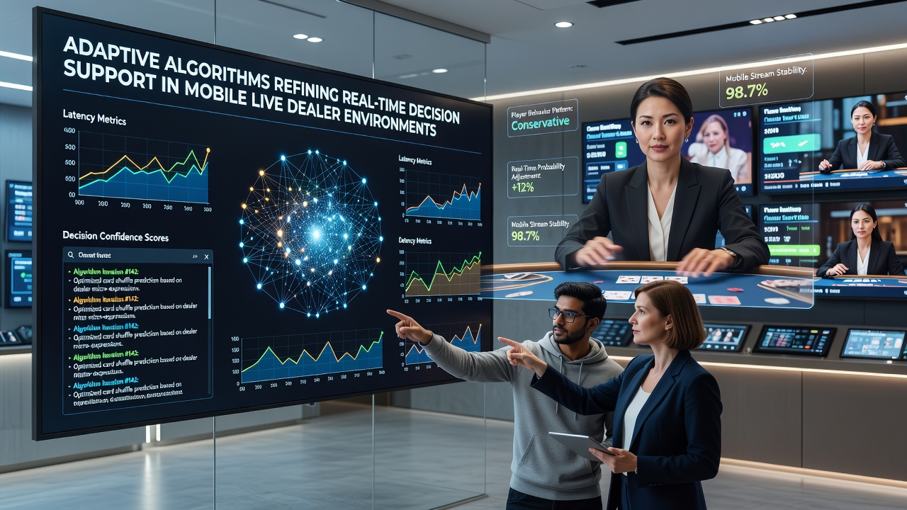 Close-up of mobile screen displaying live dealer analytics dashboard powered by adaptive algorithms