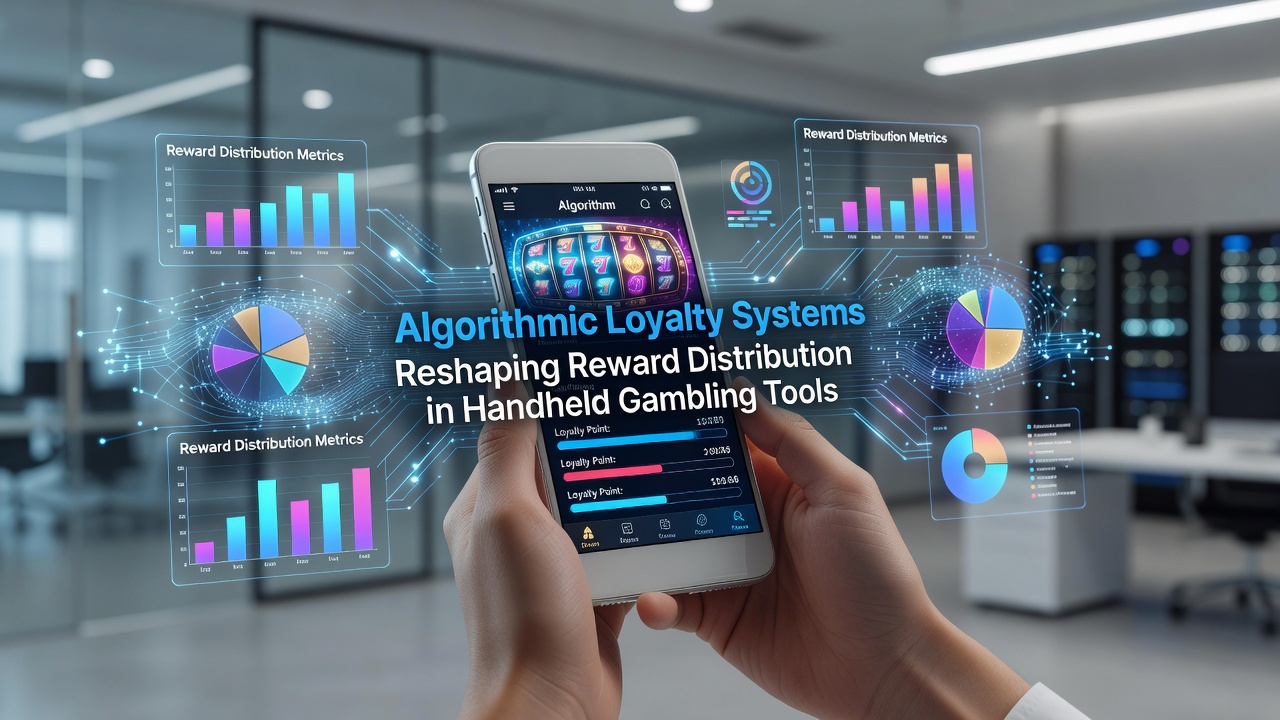 Close-up of smartphone displaying personalized loyalty dashboard with algorithmic tier progress and reward predictions in a mobile casino app