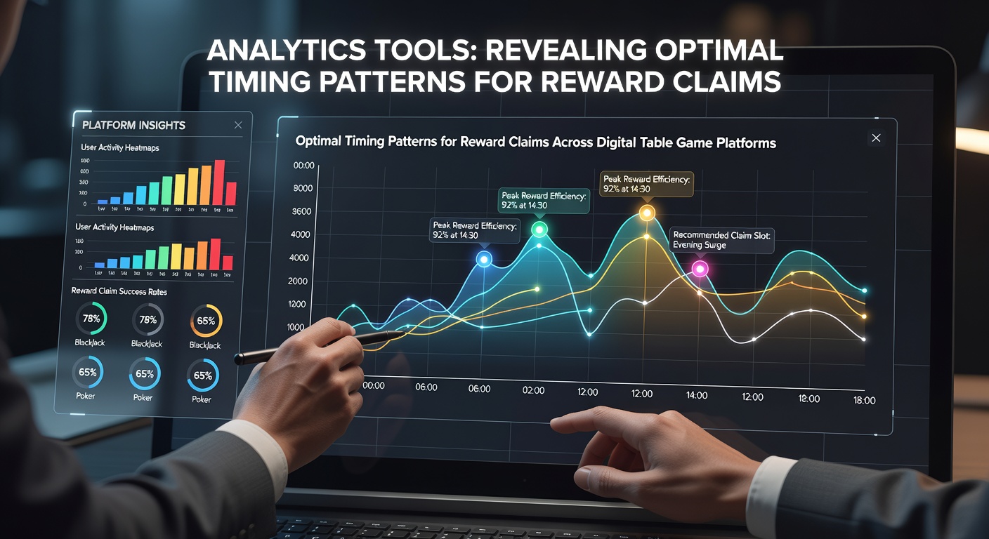 Analytics graphs displaying reward claim peaks in table game sessions
