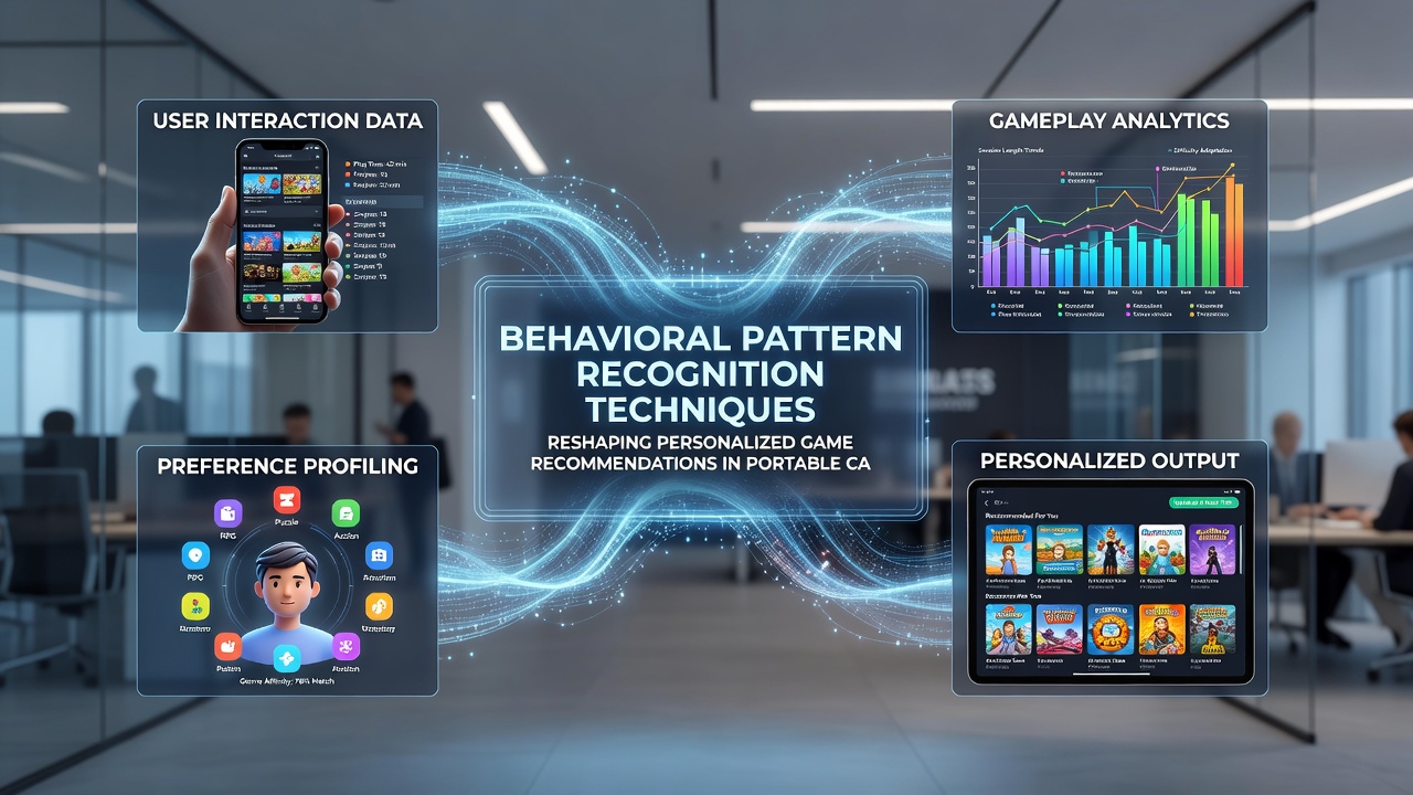 Mobile screen showing personalized game recommendations generated through behavioral analysis in a casino app