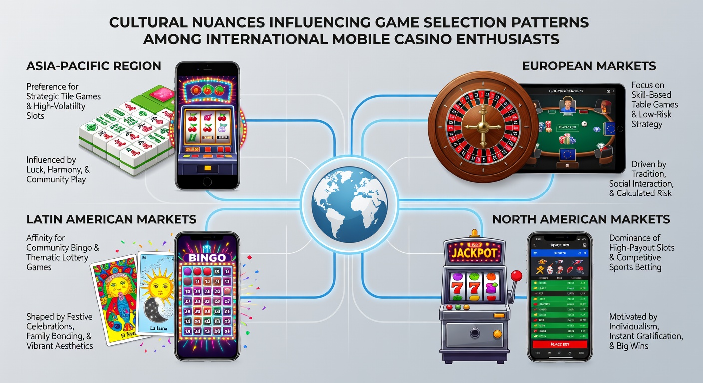 Mobile casino screen displays highlighting culturally adapted game themes and interface elements for global users
