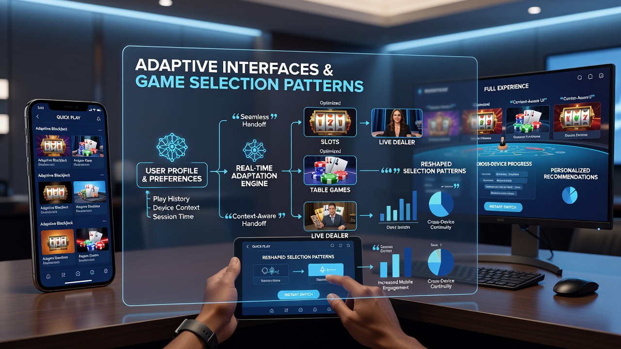Close-up view of adaptive interface elements adjusting game grids and filters on tablet versus mobile views
