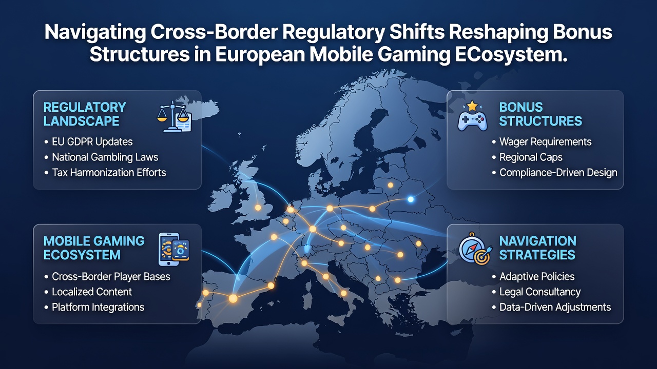Mobile gaming interface displaying localized bonus offers with compliance indicators for different European countries