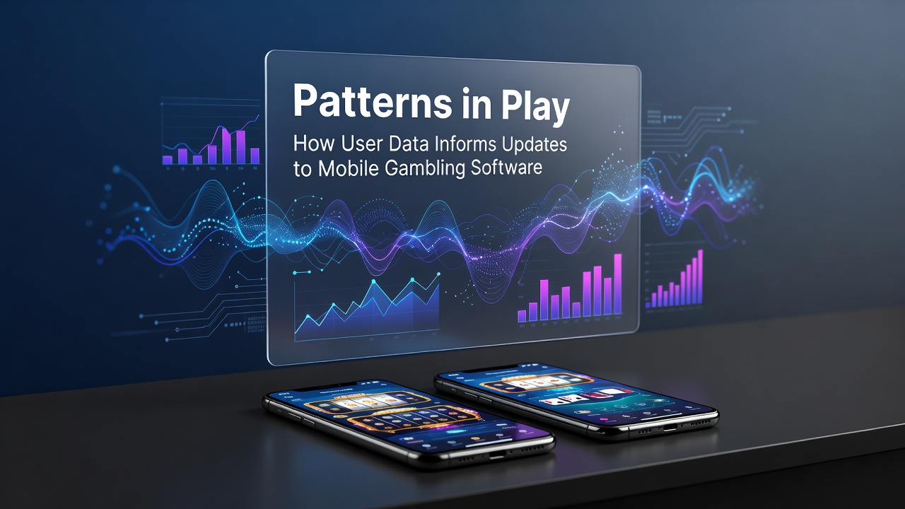 Analytics dashboard displaying user behavior patterns in mobile gambling applications