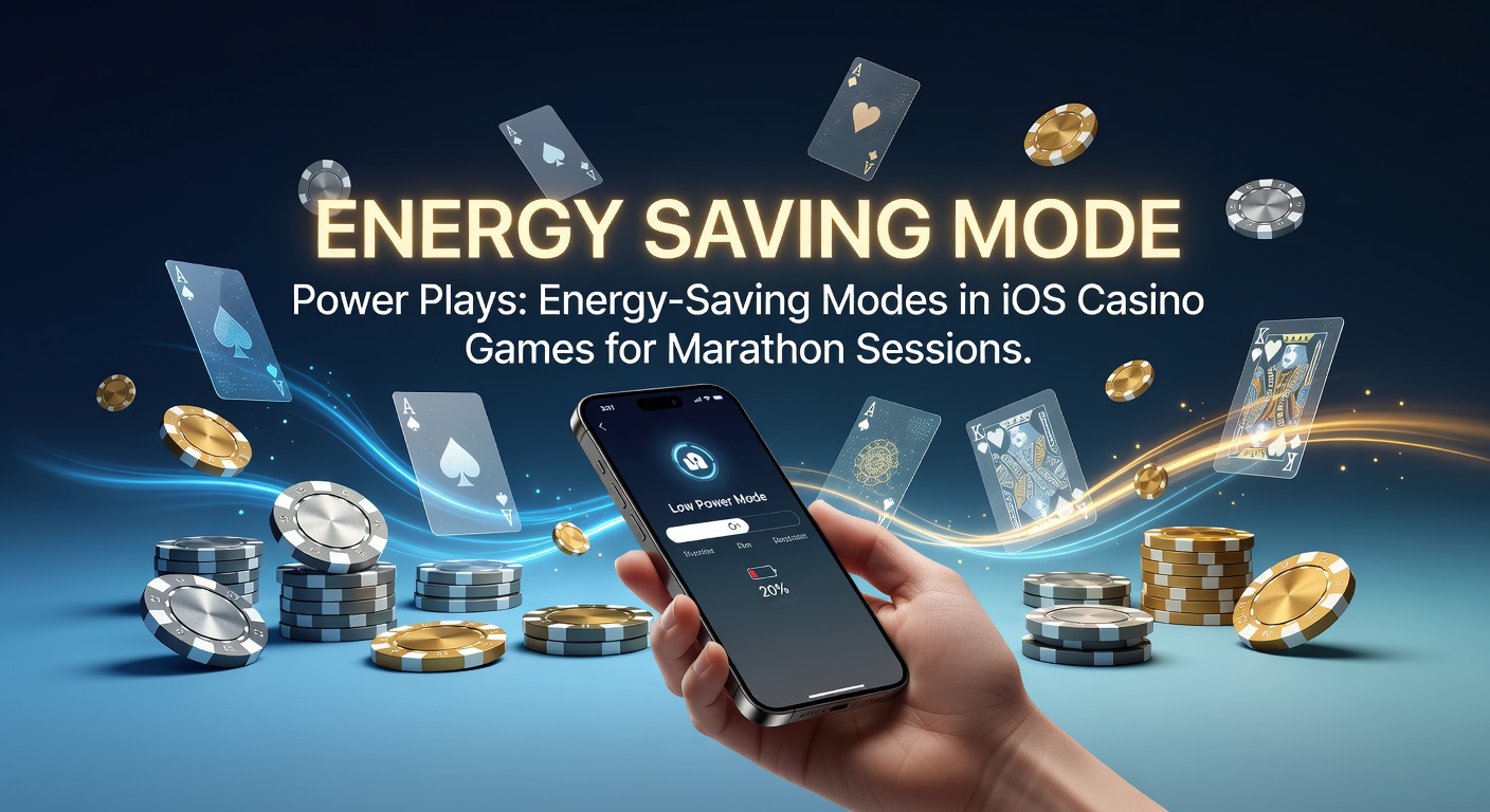 iPhone screen displaying a casino app in low power mode during an extended gaming session, with battery icon prominently visible
